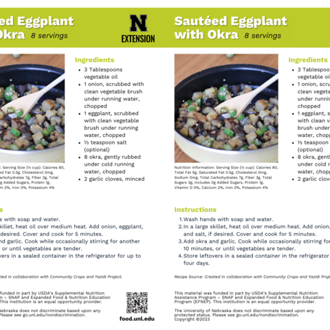 Handout - Okra - Sautéed Eggplant with Okra Recipes