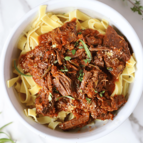 Multi-Cooker Shredded Beef Ragu  