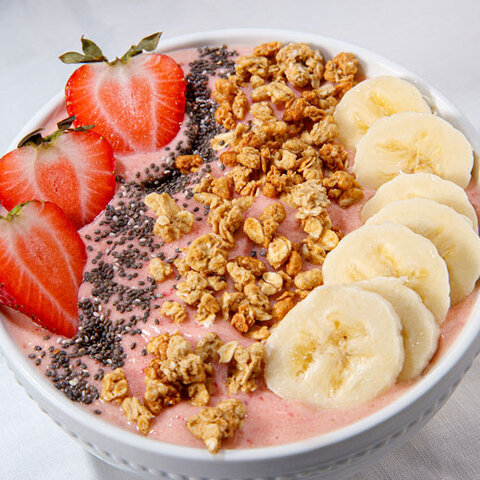 Strawberry Banana Mango Smoothie Bowl