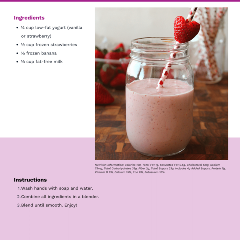 Handout - Strawberries - A Smoothie for Your Sweetheart Recipe