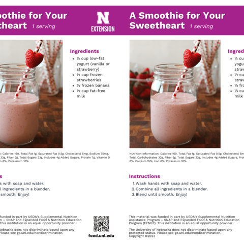 Handout - Strawberries - A Smoothie for Your Sweetheart Recipes