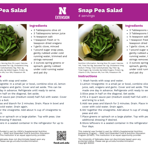 Handout - Snap Peas - Snap Pea Salad Recipes
