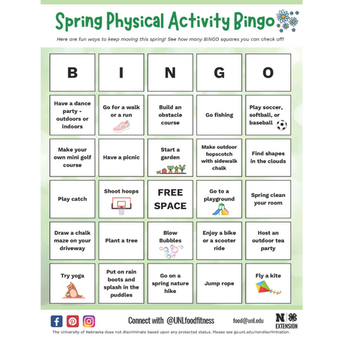 Spring Physical Activity Bingo