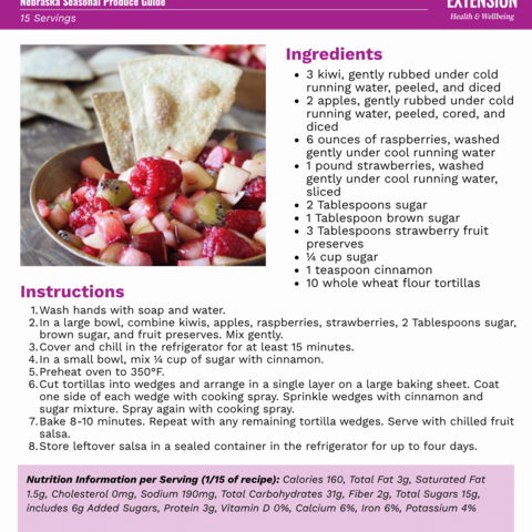 Handout - Strawberries - Fruit Salsa and Cinnamon Chips Recipe
