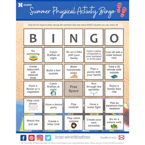 Summer Physical Activity Bingo