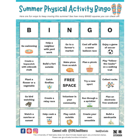 Summer Physical Activity Bingo