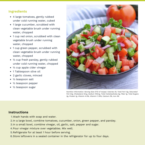 Handout - Tomatoes - Tomato and Cucumber Salad Recipe