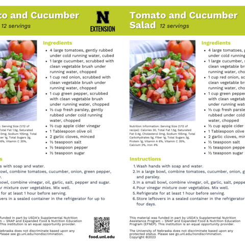 Handout - Tomatoes - Tomato and Cucumber Salad Recipes