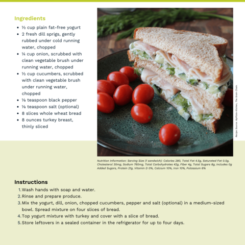 Handout - Cucumber - Turkey and Cucumber Sandwich Recipe
