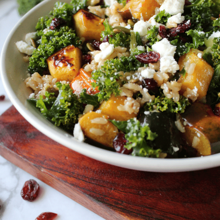 Acorn Squash, Cranberry, and Kale Salad