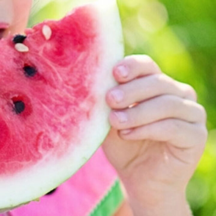 Girl eating watermelon