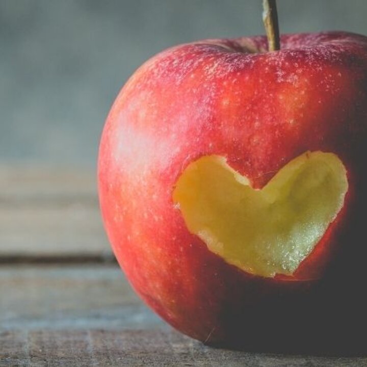 apple with a heart