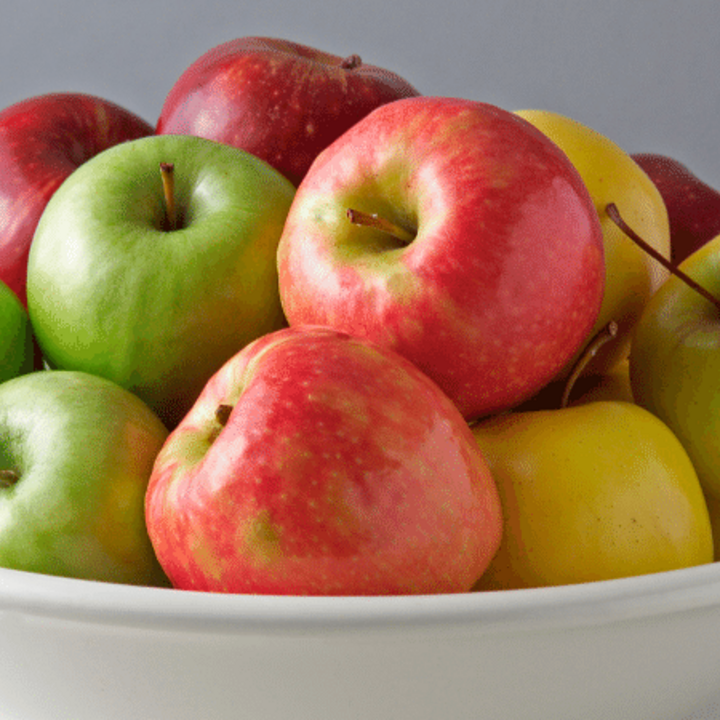 variety of apples in a bowl