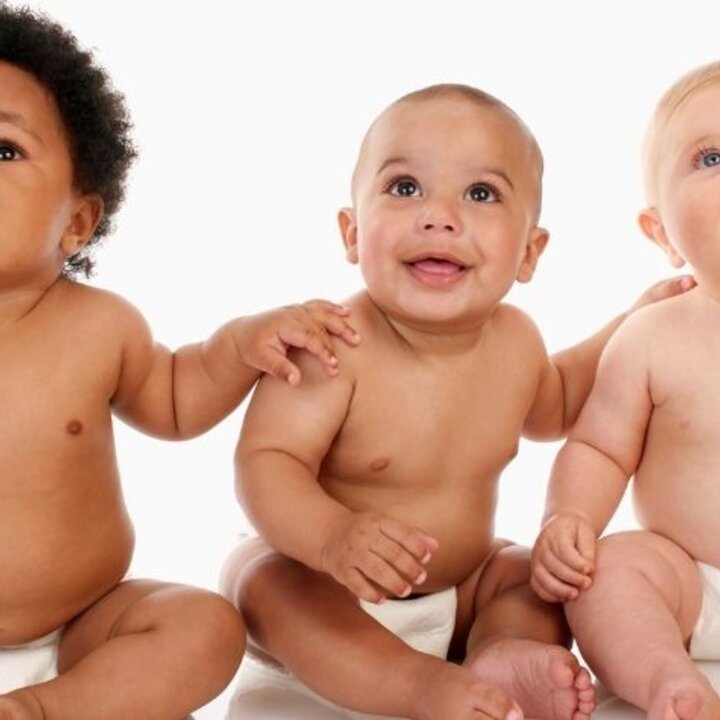 three happy babies