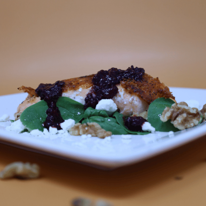 salmon with blackberries 