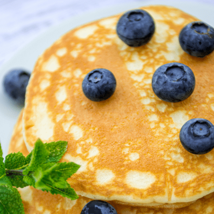 pancakes with blueberries on top