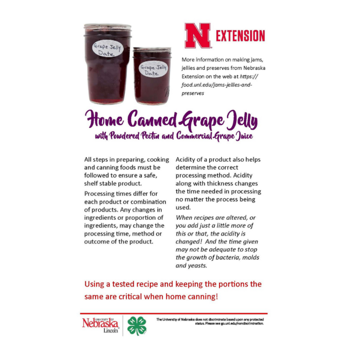 first page of canning grape jelly brochure