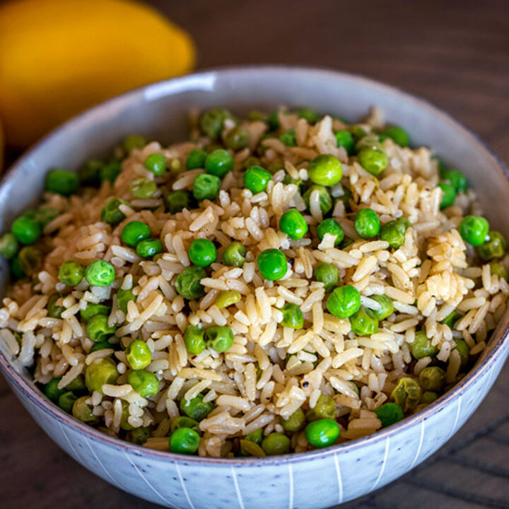 brown rice risotto in a bowl