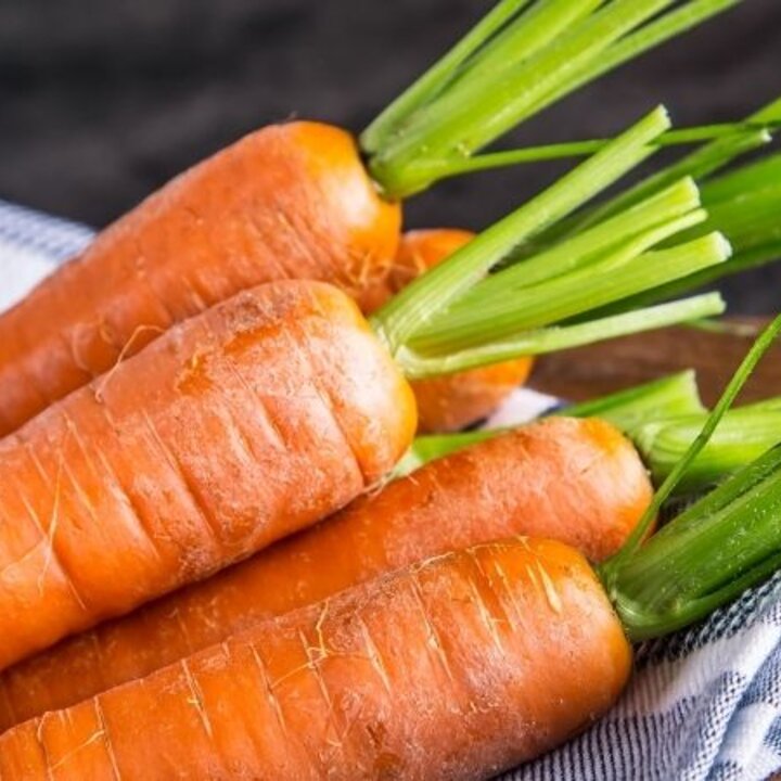 carrots with green tops