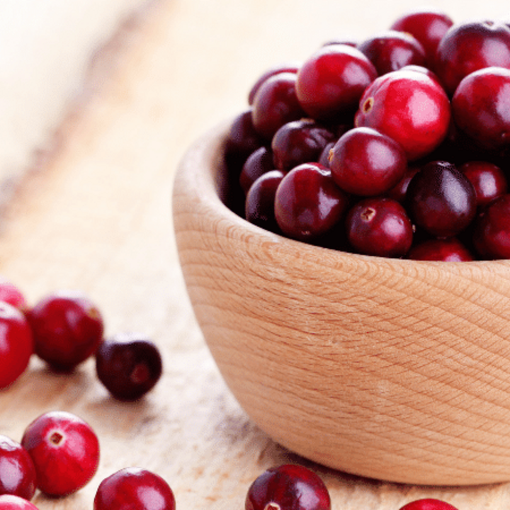 fresh cranberries in a bowl