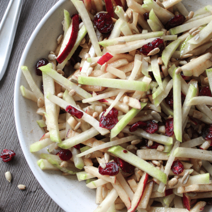 Kohlrabi salad in a bowl