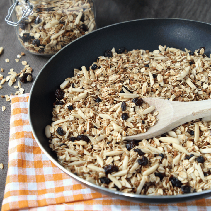 Granola in skillet