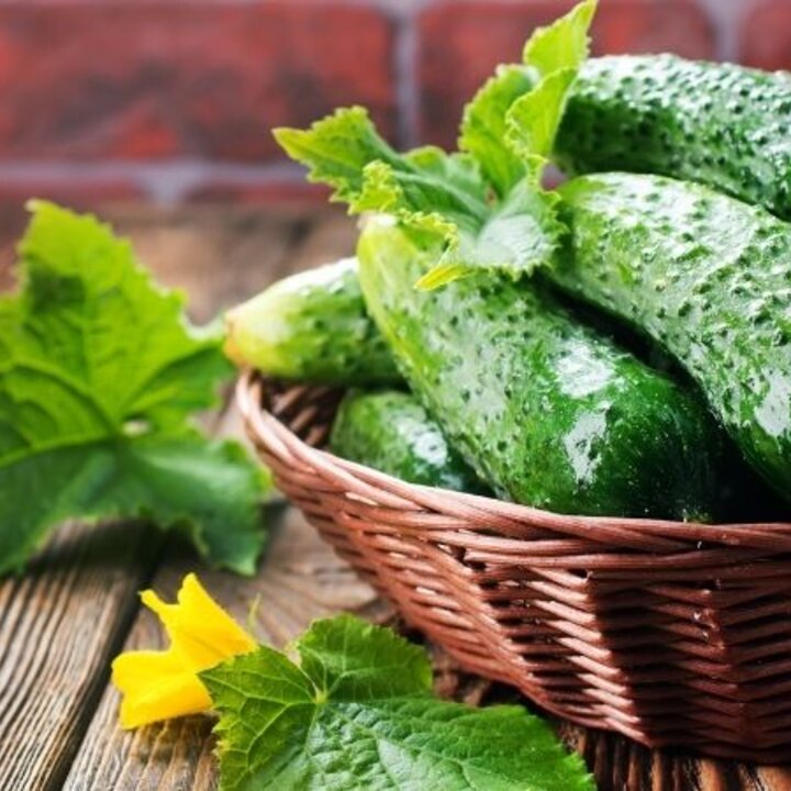 cucumbers in a basket