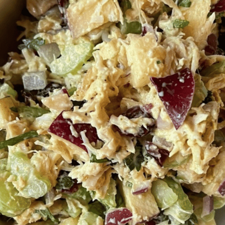 curry chicken salad in a bowl