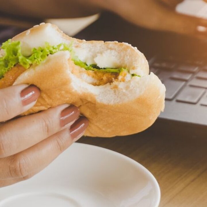 eating at computer