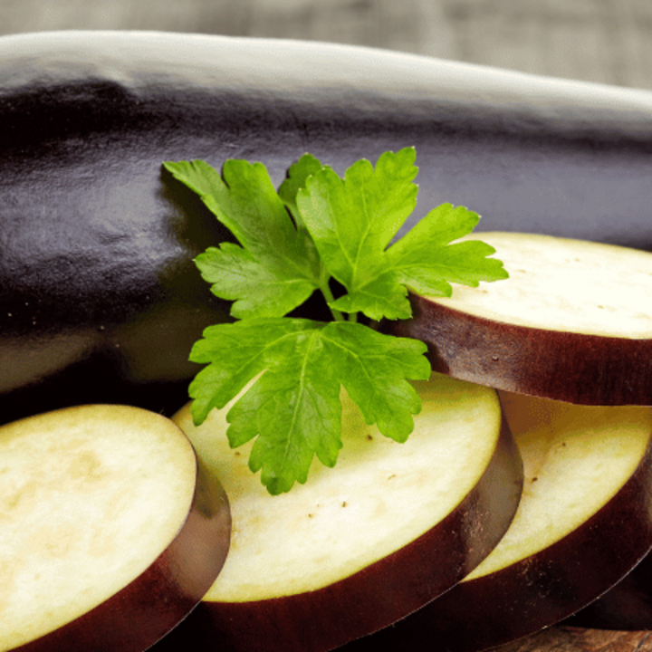 eggplant on a cutting board