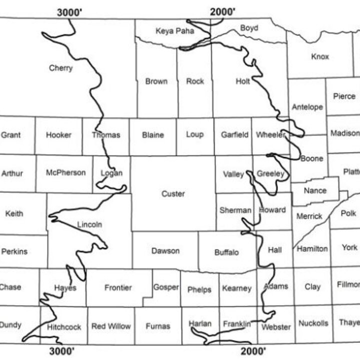 Nebraska Elevation Map