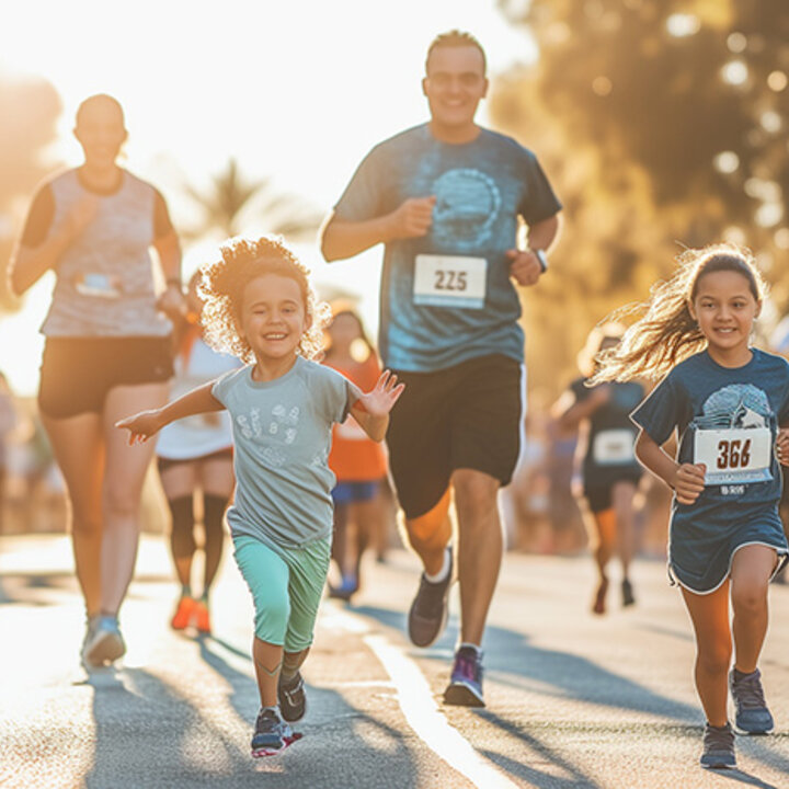 family running a race