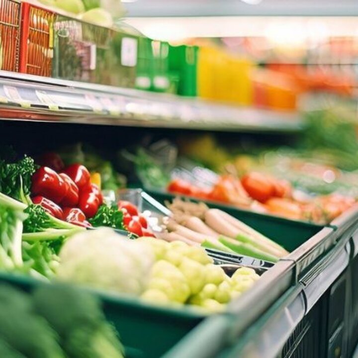 vegetables at a grocery store