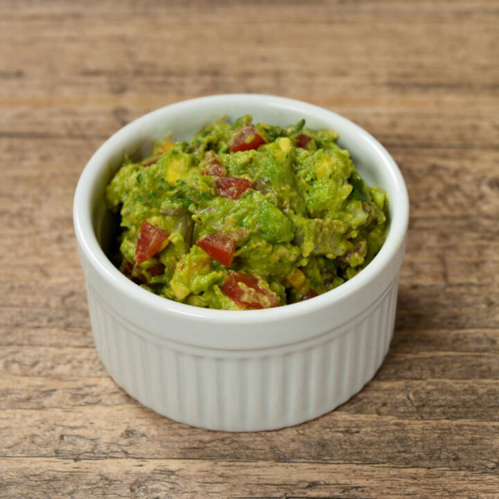 guacamole in a white bowl