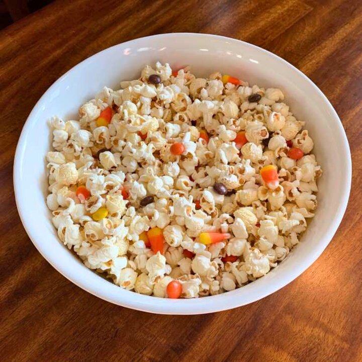Halloween party mix in a bowl