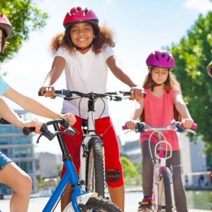 kids riding bikes