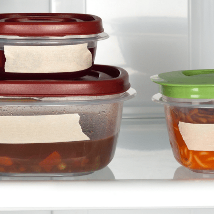 leftovers in food storage containers in the refrigerator