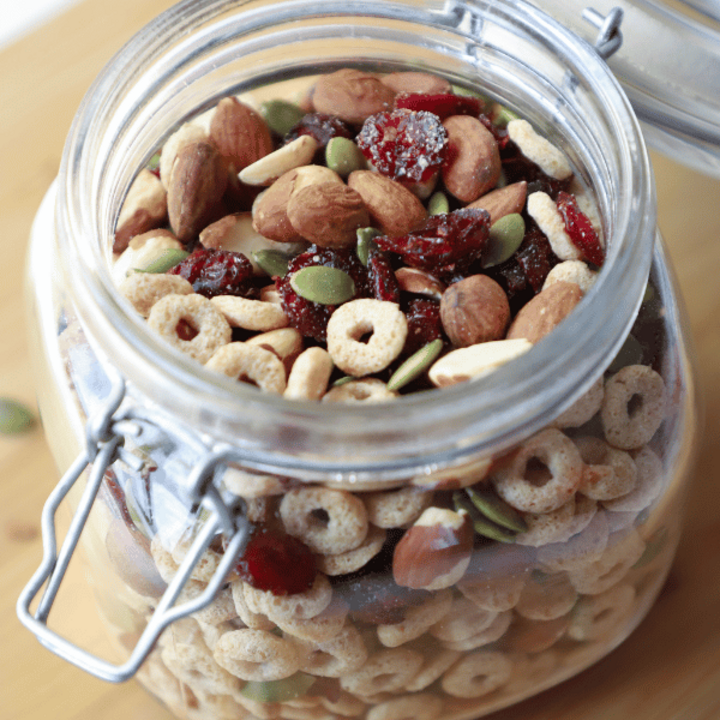 Trail mix in a jar