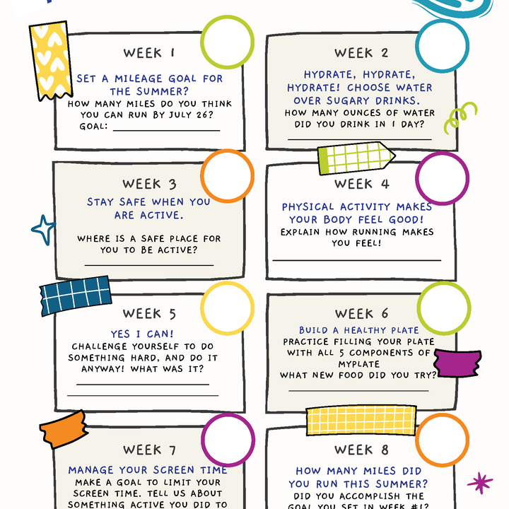 Marathon Kids Weekly Challenge Sheet