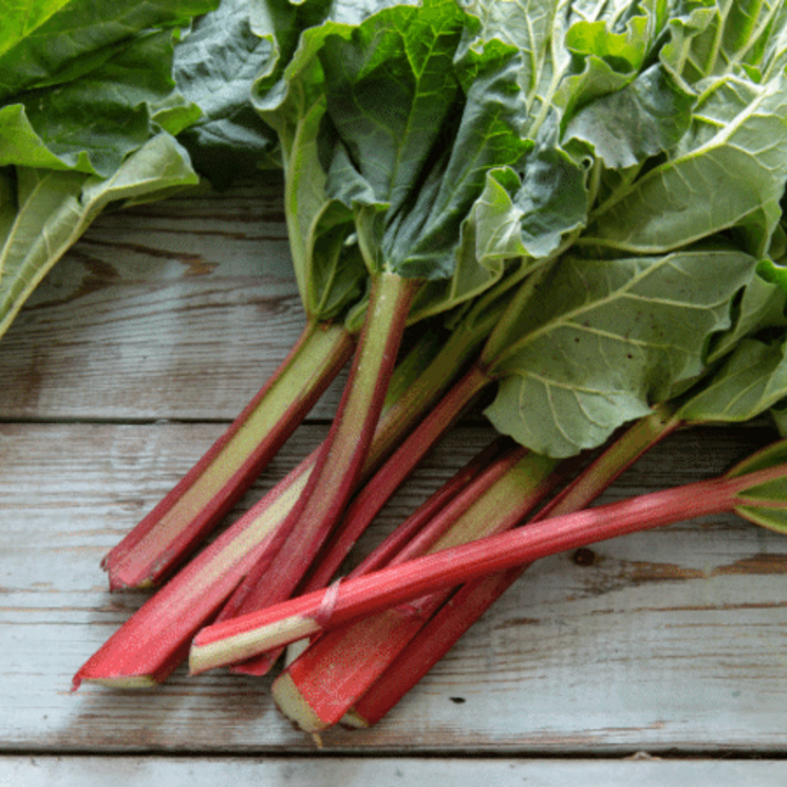 rhubarb on wooden table