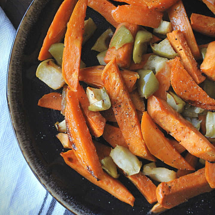 Roasted sweet potatoes and apples