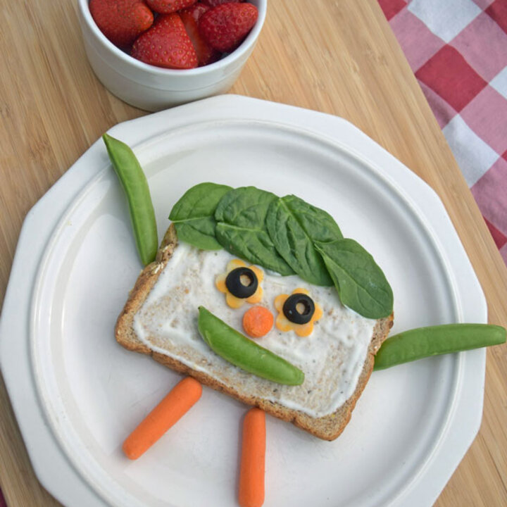 silly sandwich with strawberries