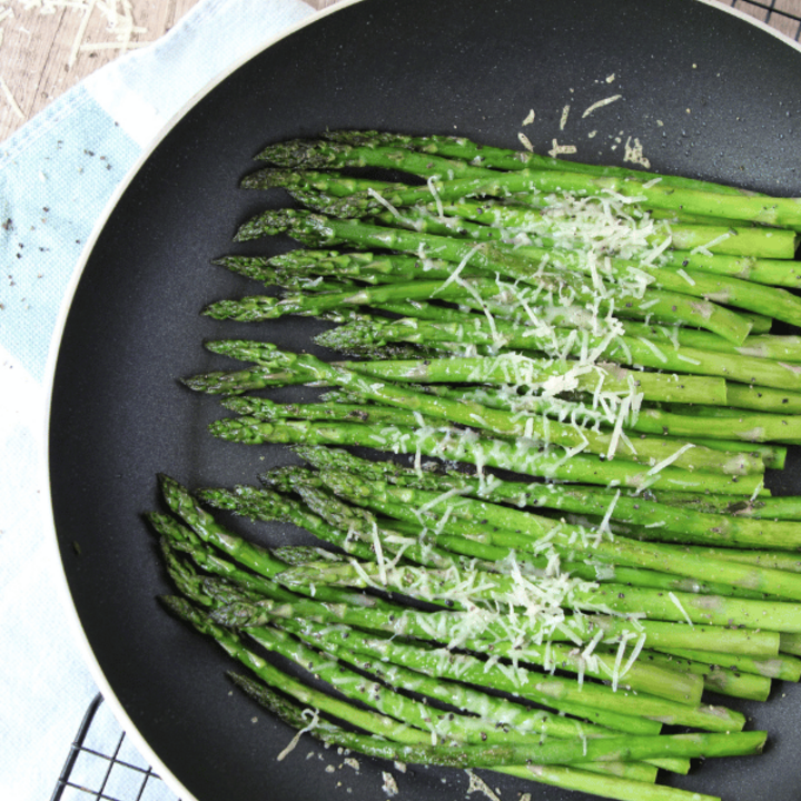 Asparagus in a skillet