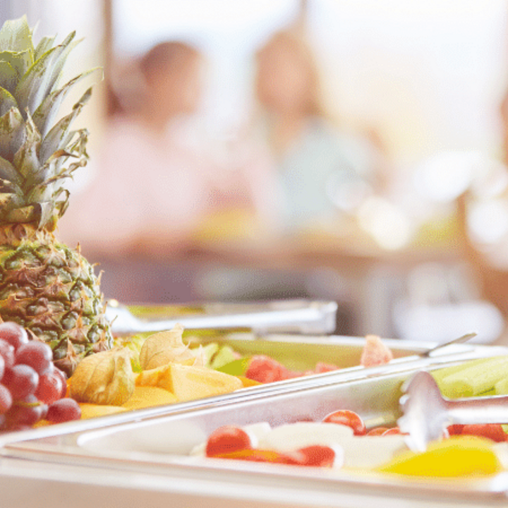 fruit buffet in a school cafeteria