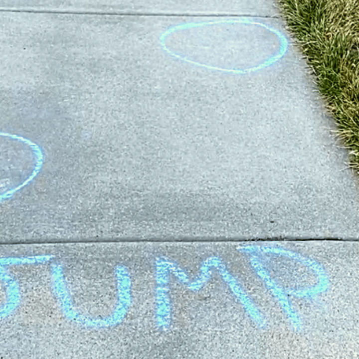 jump to each circle activity for the sidewalk chalk obstacle course