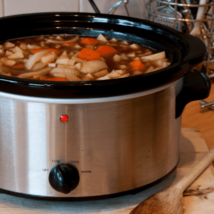 slow cooker with vegetables