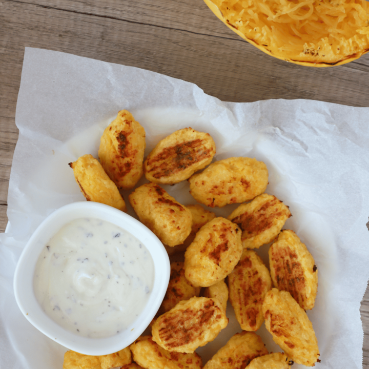 Spaghetti squash bites with homemade ranch