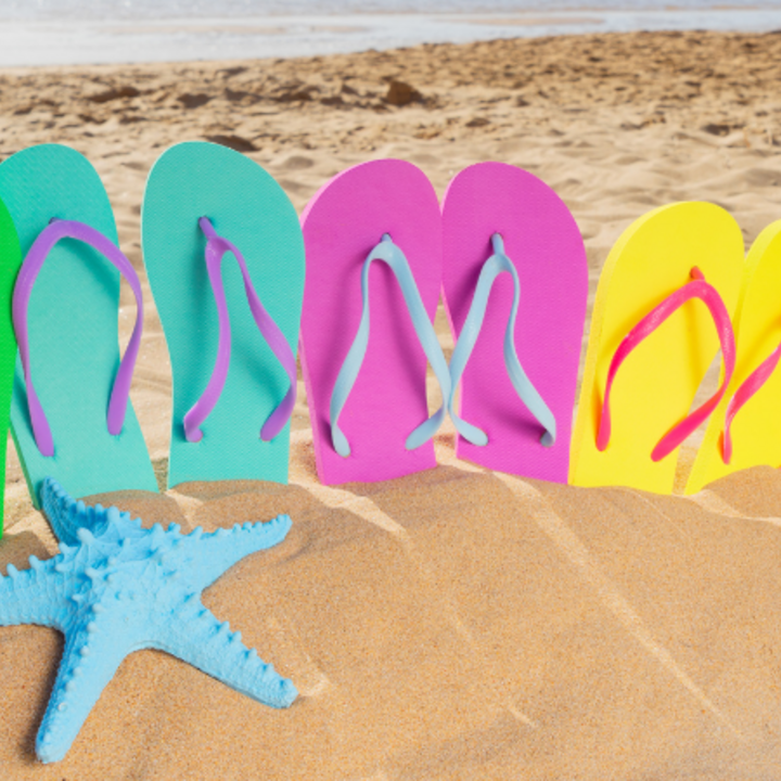 flip flops on the beach