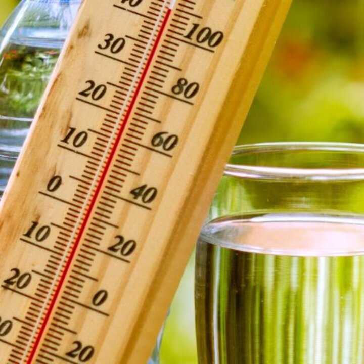 thermometer and water