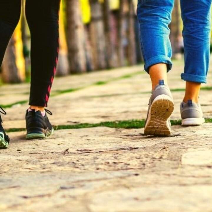 two people walking